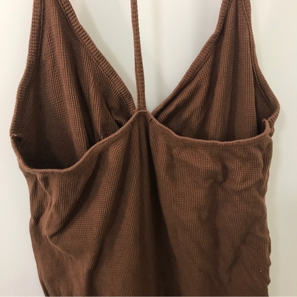 3/$15 Prettylittlething brown thermal spaghetti strap maxi dress  20 - Picture 8 of 11
